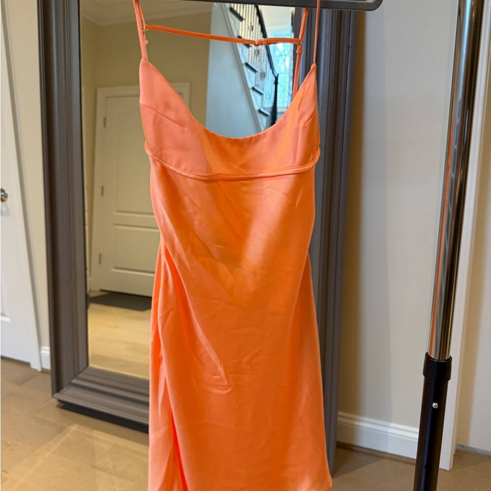Elegant Orange Slip Dress